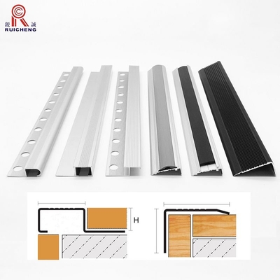 1.5mm Aluminium Stair Nosing Edge Trim For Wood Stairs BA Surface