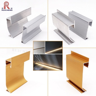 2mm Aluminium LED Strip Light Profile , T8 Led Strip Light Recessed Channel